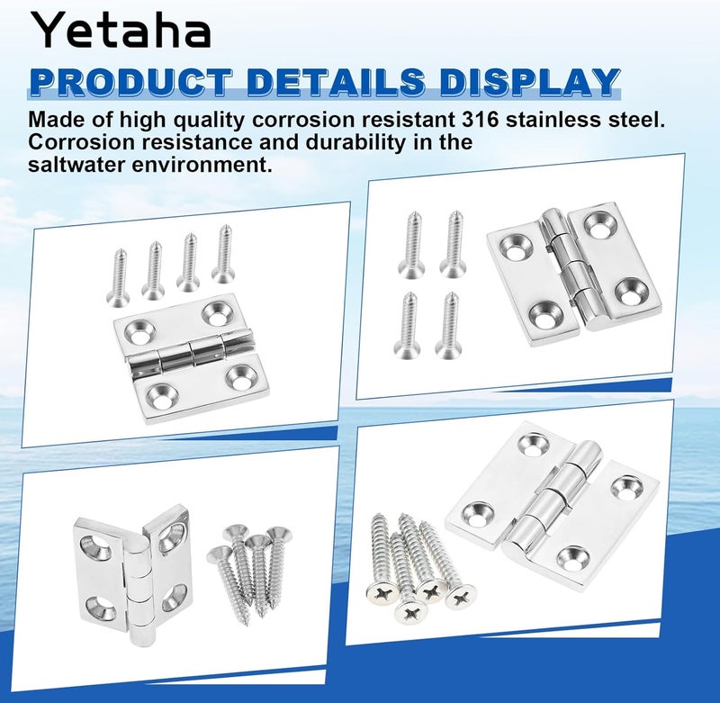 Yetaha Heavy Duty Stainless Steel Marine Grade Boat Hinges - Image 5